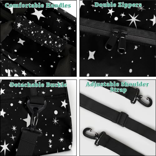 Custom Gym Bag Soccer Sports Bag, Soccer Goal Stars Pattern Black | Personalized Named Practice Travel Overnight Training Bag - color: Color 15
