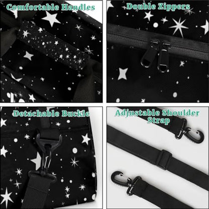 Custom Gym Bag Soccer Sports Bag, Soccer Goal Stars Pattern Black | Personalized Named Practice Travel Overnight Training Bag - color: Color 15