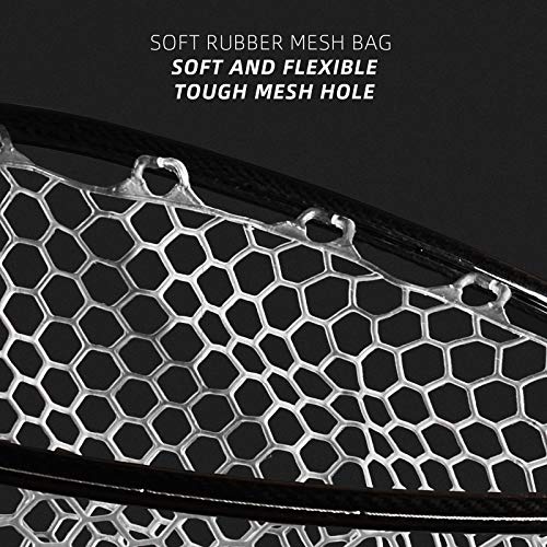 SF Fly Fishing Landing Net Soft Rubber Mesh Trout Net Catch and Release Net - style: Carbon Fiber Long Handle