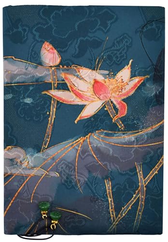 BLBMH B6 Notebook Cover 5x7.2 | Handmade Fixed Non-Stretch Fabric Sleeve with Bookmark | for Small Journal Planner Travelers Notebook | Gift for Women - Lotus - color: Lotus B, size: 7.2in