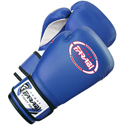 Farabi Boxing Gloves Kids Junior Muay Thai Kick Boxing Training MMA Punching Bag - color: Blue, size: 4OZ