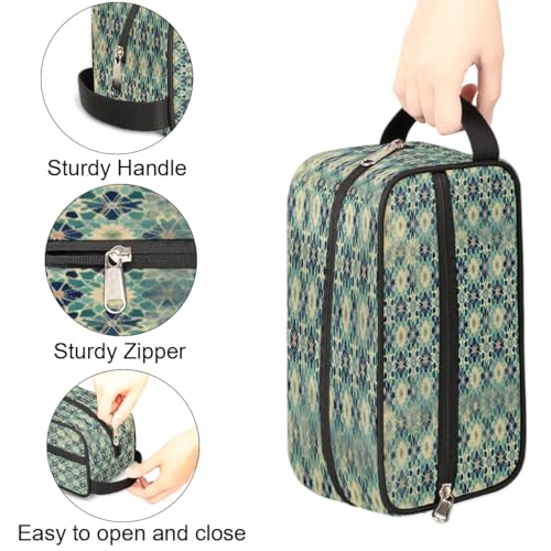 Travel Toiletry Bag for Women Men, Islamic Flowers Foldable Dopp Kit Water Resistant Shaving Bag for Toiletries Cosmetics Traveling Organizer