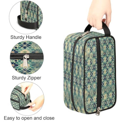 Travel Toiletry Bag for Women Men, Islamic Flowers Foldable Dopp Kit Water Resistant Shaving Bag for Toiletries Cosmetics Traveling Organizer