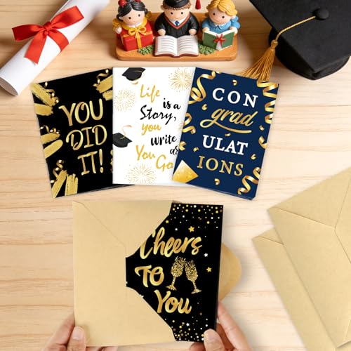 4 Sets Graduation Gift Card Book, Congrats Grad Money Holder Cards with Envelopes, Graduation Gift Card Booklet Organizer for Class of 2026, Students, Friends - color: Graduate.Book