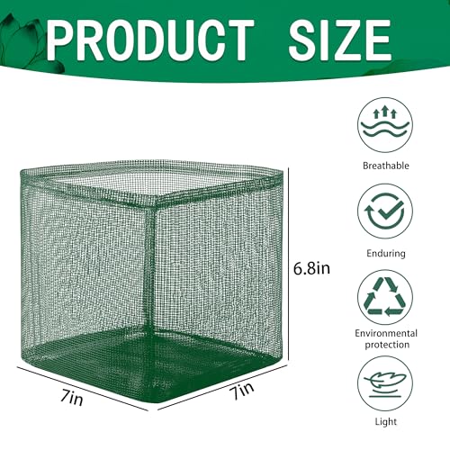 EBaokuup 4 Pcs Aquatic Pond Planting Bags-7" Reusable Mesh Water Garden Pond Plant Pot-Breathable Green Square Lily Plant Pots for Pond Bog Plant Garden Terrestrial Plant - color: Green, size: Square