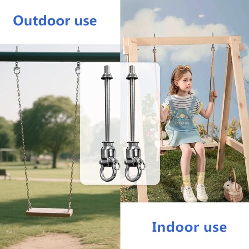 4-Pack Heavy Duty Swing Hangers with Bearings- 304 Stainless Steel Swing Set Brackets, 1500LB Capacity for Porch Swings, Hanging Chairs, Punching Bags, Gym Equipment - style: 4 Pack