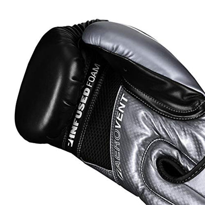 TITLE Boxing Infused Foam Interrogate Training Gloves 2.0 - Boxing Gloves, Boxing Training Gloves, MMA Gloves, Oz Training Gloves, Kickboxing Gloves, Punching Bag Gloves, Sparring Gloves - color: Silver/Black, size: 20 oz