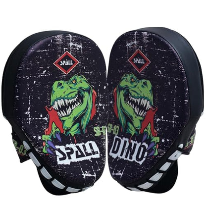 Curved Boxing Pads - Boxing Mitts and Punch Pads, Muay Thai MMA Focus Boxing Mitts Suitable for Boxing, Kickboxing, Karate, and Martial Arts - color: Dino-Black