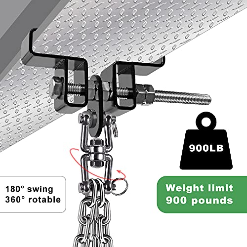 SELEWARE Boxing Punching Bag Hanger, Heavy Bag Hanger Bracket for Heavy Bag Boxing Muay Thai Training Hardware - color: I Beam Clamp with Open Swivel