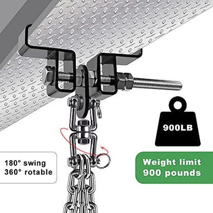 SELEWARE Boxing Punching Bag Hanger, Heavy Bag Hanger Bracket for Heavy Bag Boxing Muay Thai Training Hardware - color: I Beam Clamp with Open Swivel