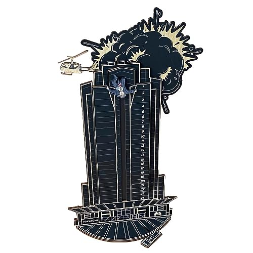 Die Hard Advent Calendar - Hans Gruber Falling off off Nakatomi Plaza, 2024 New Halloween ＆ Christmas Advent Calendars, Wooden Christmas Calendar Countdown Advent for Adult Boys Girls (Black- B) - color: Black- B