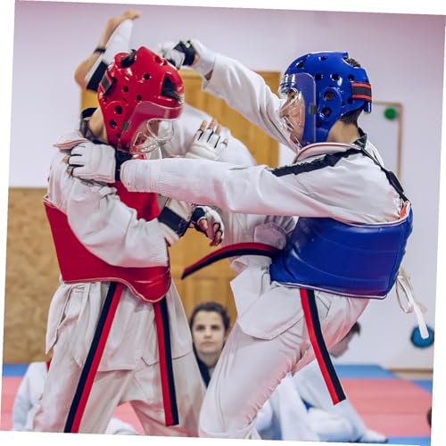 Angoily Taekwondo Mask, Clear Kickboxing Sparring Headgear, Breathable Martial Arts Face Protection - color: 5pcs