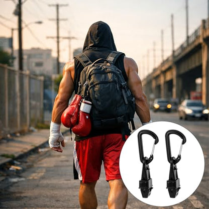 2pcs Boxing Gloves Clip with Carabiners, No-Slip Gloves Clamp Holder for Hanging MMA Muay Thai Glove on Backpack Gym Bag or Gear Bag Quick-Dry Carrying Hook for Training Equipment