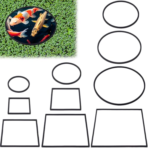 OIIKI 10 PCS Fish Feeding Rings Sets, Floating Aquarium Plant Corral, Black | Floating Plant Rings, Oval and Square Fish Feeding Rings, Fish Tank Aquarium Accessories for Fish Tank, Floating Plants - color: black-oval,square