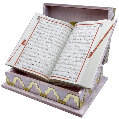 Holy Quran Keepsake Koran Book Holder Case Muslim Lalegul Gift Set (Light Pink) - color: Light Pink