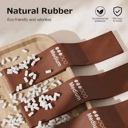 6-Pack Premium Natural Rubber Thickened Workout Resistance Bands Set for Home Gym & Physical Therapy, Anti-Snap Durable Exercise Bands for Full Body Strength Training, Legs, Glutes, Multi-Level - color: Medium-6 Set-Coffee brown