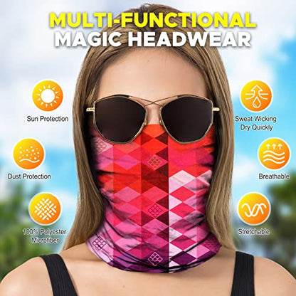 JOEYOUNG Headwear, Bandana, Neck Gaiter Head Wrap Headband Balaclava Magic Scarf - color: A-fantasy 2