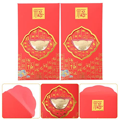 NUOBESTY 2pcs Chinese Style Red Envelopes for Year Premium Money Packets Lunar Year Bags Unique Patterns for Cash Spring Festival Celebrations