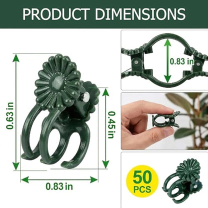 Plant Clips 50 Pcs, Orchid Support Clips, Flower Vine Garden Clips for Climbing Plants