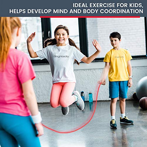 16 FT Long Jump Rope for Kids, Multiplayer, Adjustable | Classic Look Wooden Handle | Durable Kids Jumping Rope, Skipping Rope, Outdoor Fun, Party Game, Birthday Gift