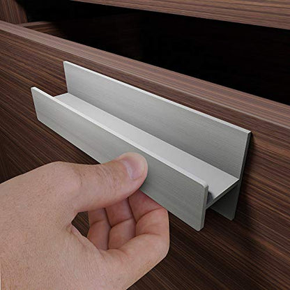 HRX Self-Adhesive Edge Fingerpull Door Handle - Easy to Install Screwless Peel and Stick on Glass, Wood, Metal, Plastic - Sliding Doors Knob for Kitchen Fronts, Drawers & Dressers Panels - 2 Pack - color: Clear Polished