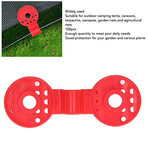 100 Piece Shade Cloth Plastic Clips Mesh Clip,Tarp Clips Shade Cloth Heavy Duty Lock Grip for Sun Shade Net, Anti Bird Netting, Garden Netting, Shade Fabric Accessories - color: Red
