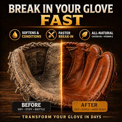 Premium Baseball Glove Oil for Break-in & Glove Conditioning | Premium glove oil to break in, condition, and maintain baseball gloves - Softens leather and preserves flexibility.
