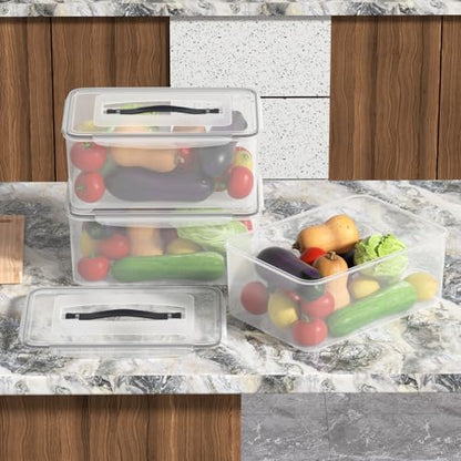 4 Pack Airtight Clear Plastic Food Storage Containers, 15 Quart | Plastic Box with Sealed Lid for Refrigerator Organization, Dry Goods Storage, Dough Proofing, Marinated Meat