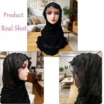 Premium Hijab Head Scarf Shawl Wrap for Muslim Women Lightweight Scarf for women - color: 05~black
