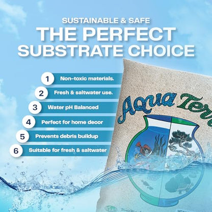 Aqua Terra Aquarium Natural Tan Sand, 5 lbs - Optimal pH Balance, Enhanced Water Clarity, Natural Aesthetic Appeal, Easy Maintenance, Eco-Friendly Health