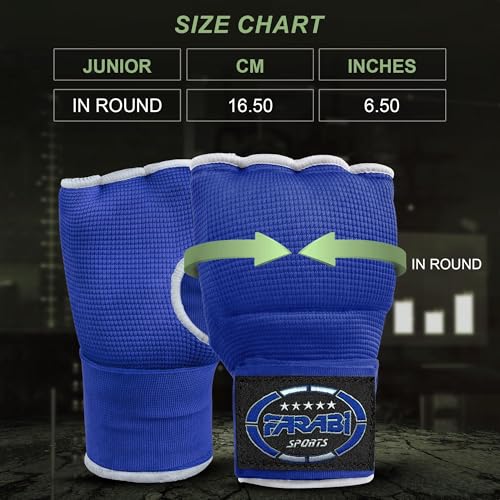 FARABI Kids Hybrid Boxing Inner Gloves Punching Boxing Gloves - color: All Blue