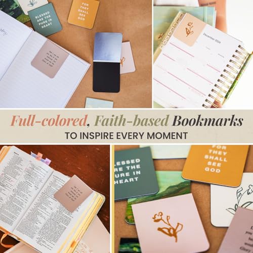 Magnetic Bookmarks Pure in Heart 9Pcs - Christian Magnetic Bookmarks for Women, Inspirational Page Markers for Bible and Books, Religious Christian Bookmark, Catholic Magnet Bookmark for Reading