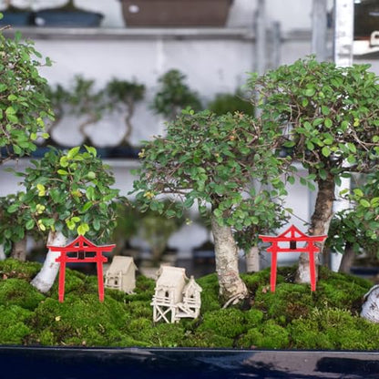 Yardwe Aquarium Torii Gate Fish Tank Decor 3-Pack Japanese Shinto Temple Resin Sculpture Weatherproof Micro Garden Ornament Aquarium Accessories