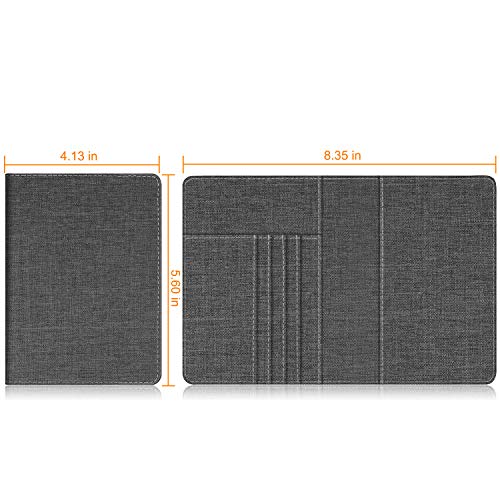 FINTIE Passport Holder, Slim Travel Wallet RFID Blocking Card Case Cover - color: Denim Charcoal