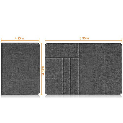FINTIE Passport Holder, Slim Travel Wallet RFID Blocking Card Case Cover - color: Denim Charcoal