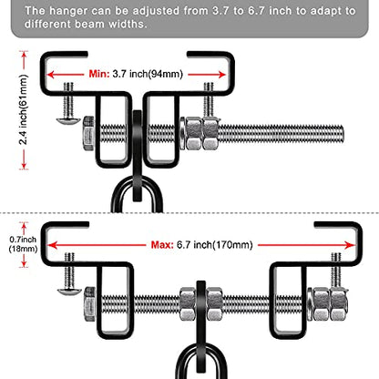 Dolibest Heavy Duty Steel Beam Hanger, Heavy Bag Mount, I Beam Heavy Bag Hanger with Spring for Boxing Muay Thai Training, 350Lbs Capacity