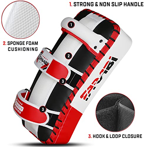 Farabi Thai Pad Training Kick Pad Curved Coaching Pad Kicking Mix Martial Arts x 1 Single Unit - color: Red