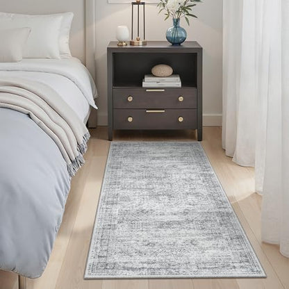 Soalmost 2x4 Washable Rugs for Kitchen, Entryway, Small Area Rug Grey - color: Grey, size: 2' x 4' (Rectangular)