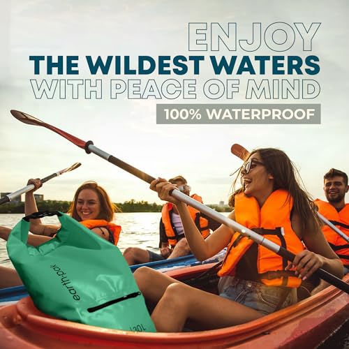 Earth Pak Waterproof Dry Bag with Zippered Pocket - Waterproof Dry Bag Backpack Keeps Gear Dry - color: Seafoam Green, size: 5L