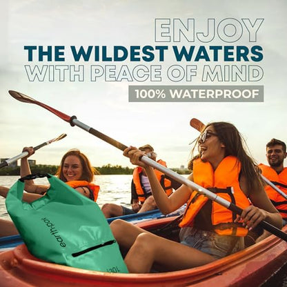 Earth Pak Waterproof Dry Bag with Zippered Pocket - Waterproof Dry Bag Backpack Keeps Gear Dry - color: Seafoam Green, size: 10L