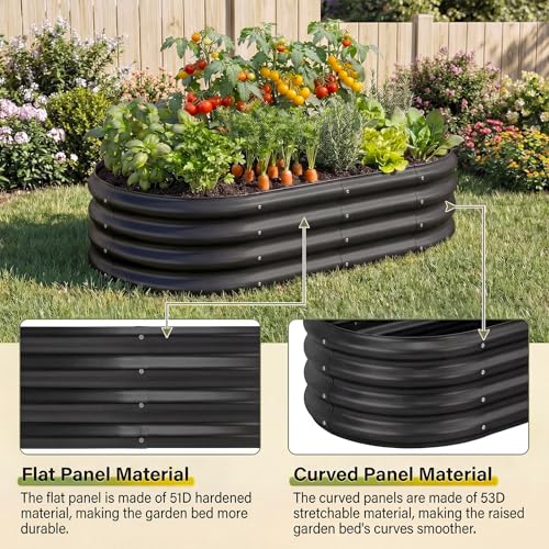 Land Guard 2 Pcs 6ft Metal Raised Garden Bed, 6 x 3 x 1 Galvanized Planter Raised Beds for Vegetables, Grey - color: 2-grey, size: 6×3×1ft(2pcs）