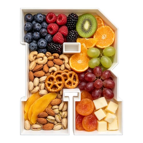 10 Inch Plastic Fillable Letter for Charcuterie, Party Table Centerpiece, Waterproof (R Style) - style: R Style