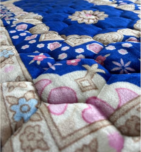 Muslim Prayer Mat - Padded Thick Rug Sajadah for Men Women with Islamic Beads for Eid Travel Ramadan, Soft and Luxury (Blue) - color: Blue