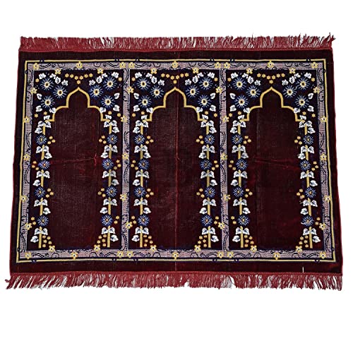 Large Islamic Beautiful Design Prayer Mat Musallah Janamaaz For 3 People-Made In Turkey