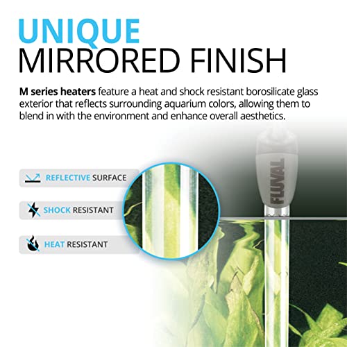 Fluval M 150-Watt Submersible Aquarium Heater – Reliable, Compact Heating with Mirror Technology for Fresh & Saltwater Tanks Up to 45 Gallons | Reliable, Compact Heating, Mirror Technology, Fresh & Saltwater Tanks Up to 45 Gallons - size: M150