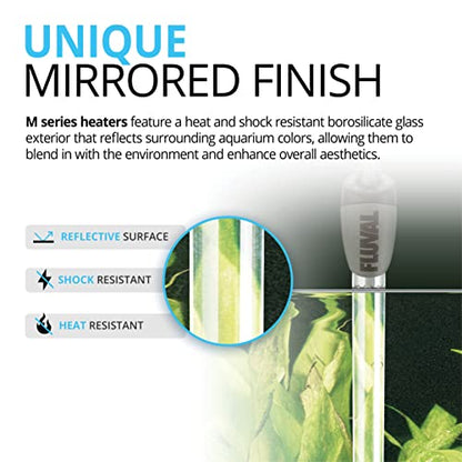 Fluval M 150-Watt Submersible Aquarium Heater – Reliable, Compact Heating with Mirror Technology for Fresh & Saltwater Tanks Up to 45 Gallons | Reliable, Compact Heating, Mirror Technology, Fresh & Saltwater Tanks Up to 45 Gallons - size: M150