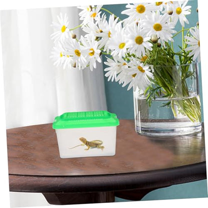WOONEKY Portable Plastic Aquarium Transport Container for Turtles and Small Pets Lightweight Handheld Fish Tank with Excellent Visibility Ventilated Design for Easy Maintenance and Travel