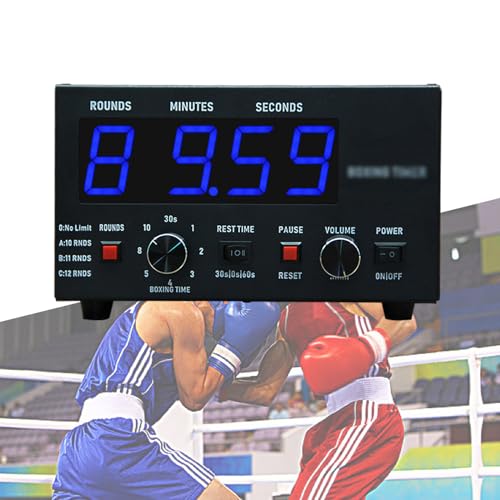 Led Interval Timer, Professional Adult Timer, Selectable Workout Time and Cycle Reps, Adjustable Sound,for Gym,Kickboxing,Blue - color: Blue