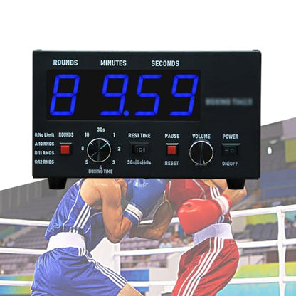 Led Interval Timer, Professional Adult Timer, Selectable Workout Time and Cycle Reps, Adjustable Sound,for Gym,Kickboxing,Blue - color: Blue