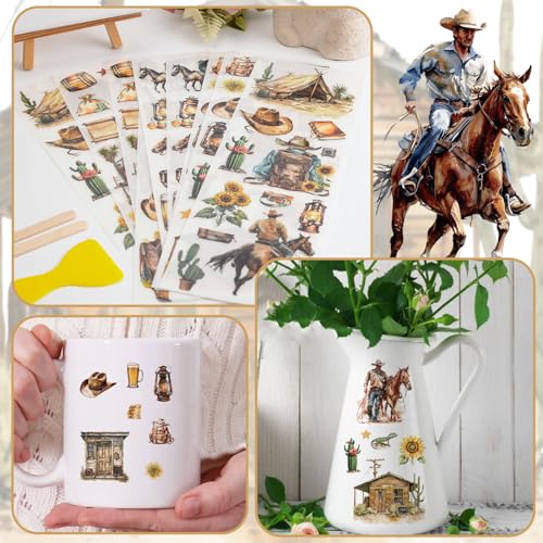 WANDIC 10 Sheets Rub On Transfer Sticker, Retro Shepherd Carriage Pattern Stickers Waterproof Transfer Decals for DIY Scrapbooking Photo Albums Furniture,11.8 * 3.9in - color: Retro Shepherd Carriage